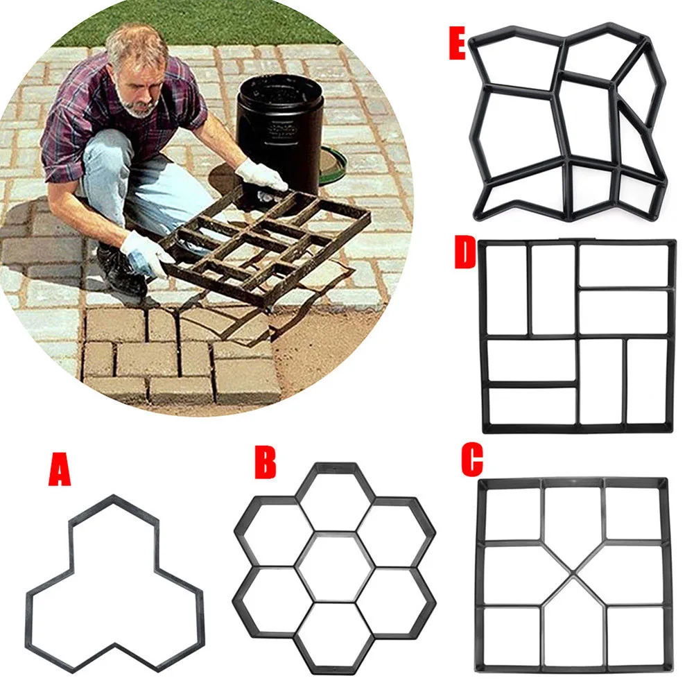 

Garden DIY Plastic Path Maker Pavement Model Concrete Stepping Stone Cement Mould Brick lpfk Paving Molds Garden Buildings Home