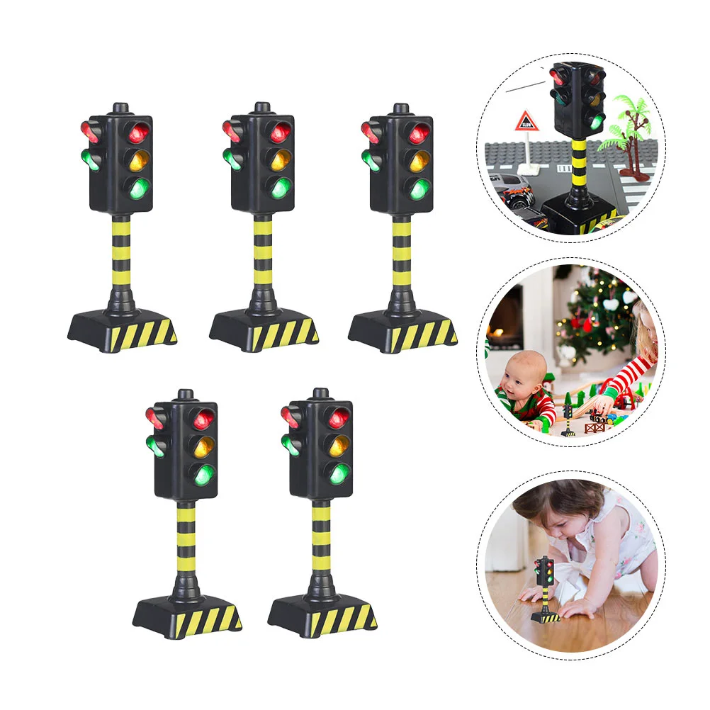 

5pcs Children Simulation Traffic Lamps Traffic Light Educational (Black)