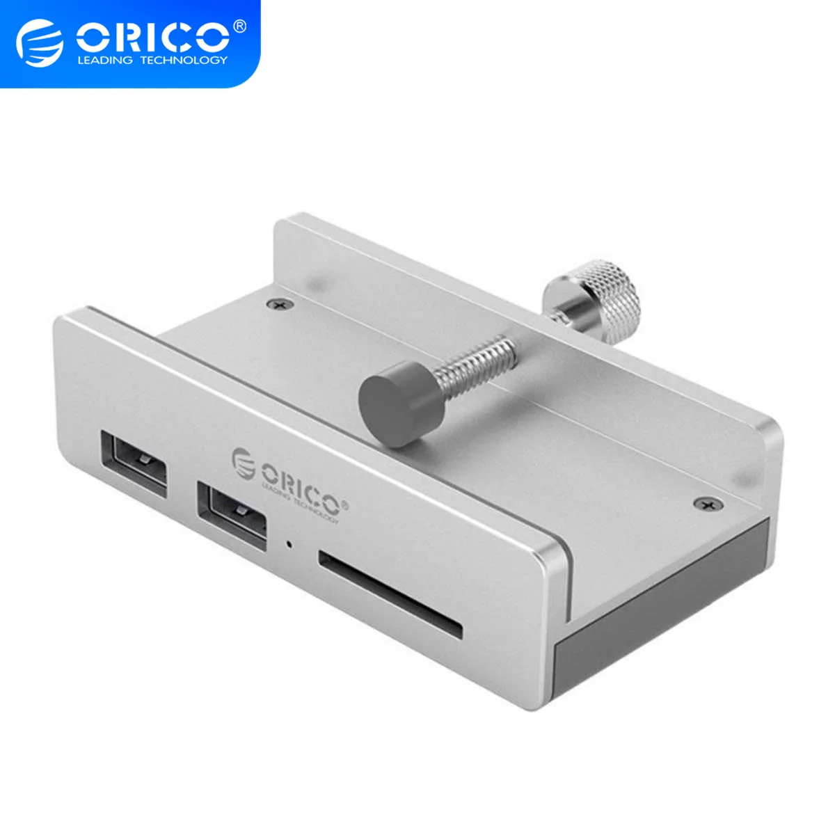 Концентратор ORICO Clip Design Multi Usb 3 0 с кард ридером алюминиевый сплав портовый