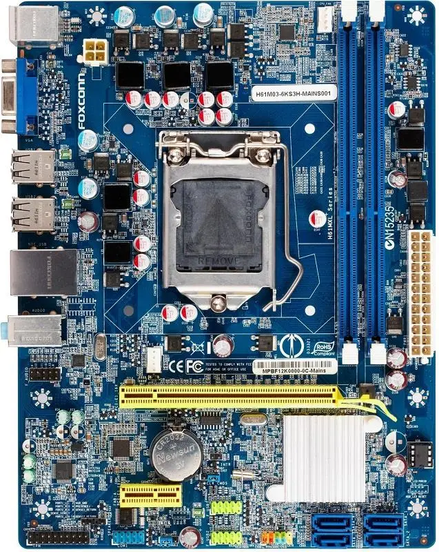 

Для FOXCONN H61MXL-K Материнская плата Intel H61 LGA 1155 DDR3 16 Гб PCI-E 2,0 SATA II USB2.0 VGA используется для рабочего стола материнской платы