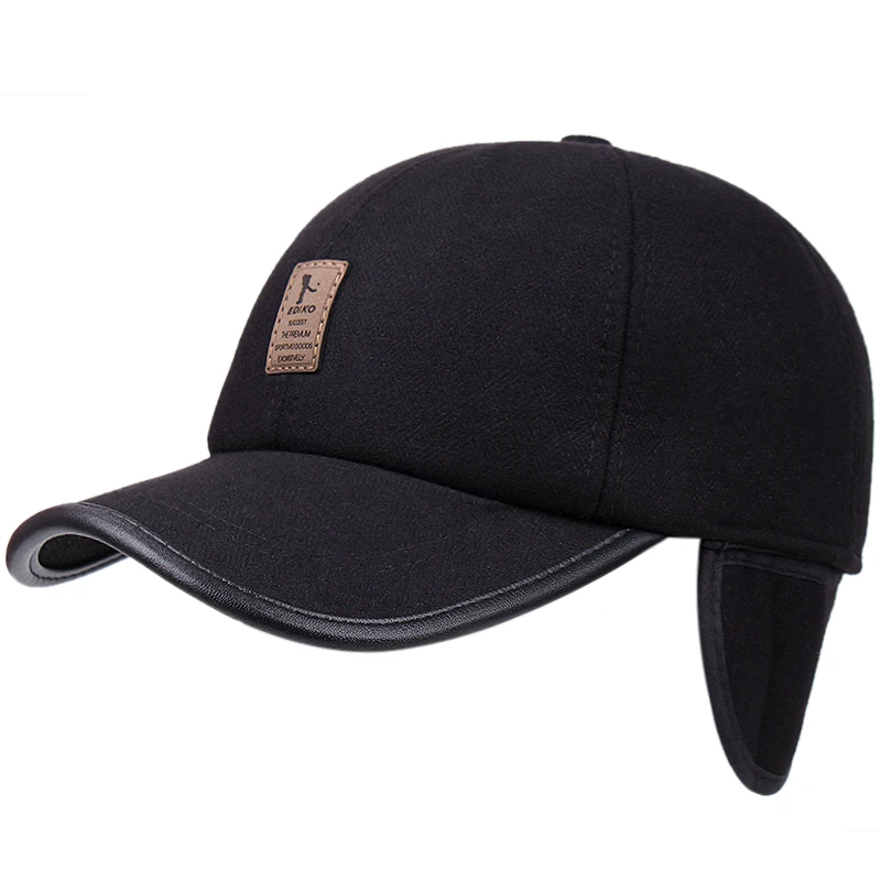 Зимняя шапка с защитой ушей утолщенная ветрозащитная бейсболка для улицы мужчин