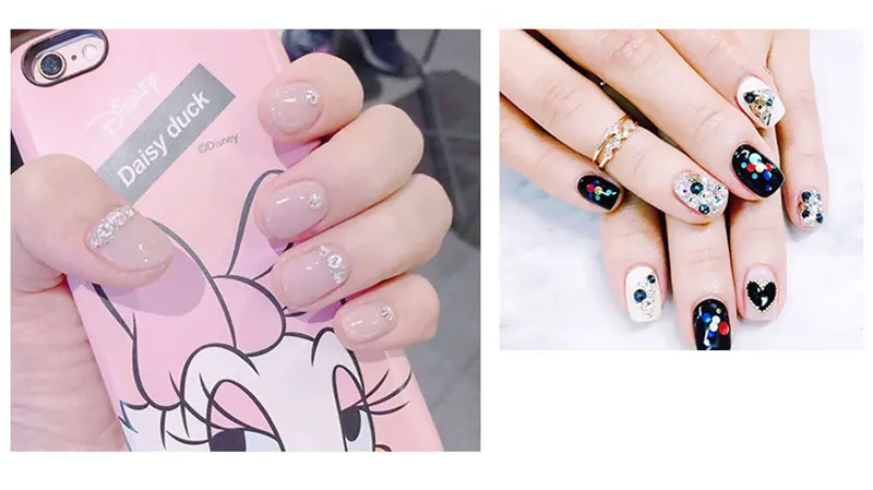 Коробка DIY Nail Art AB Стразы для ногтей квадратной формы круглые многоразмерные круглые наклейки для украшения различных цветов 3D Белый SIMINAIL
