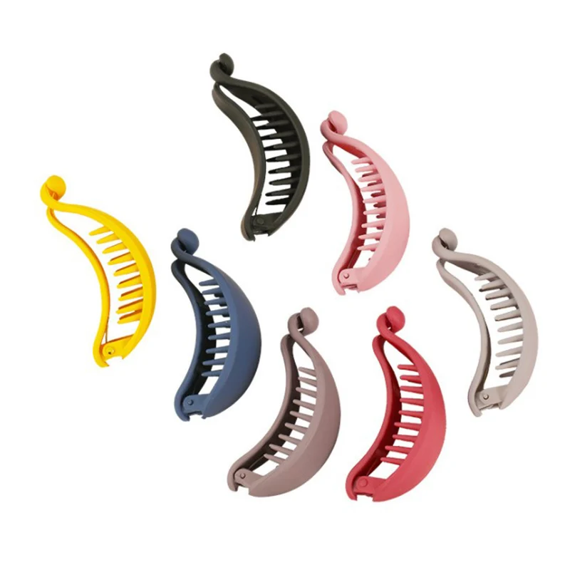 

2pcs Women Sweet Hair Clips Ponytail Holder Hairpins Cute Candy Colors Banana Shape Hair Claws Girls Fashion Hair Accessories
