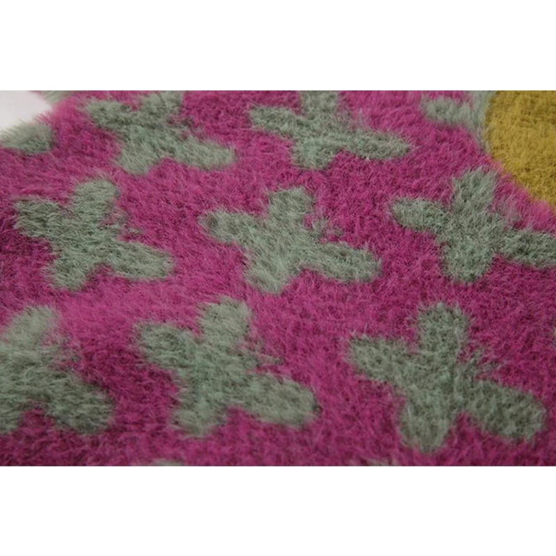 Укороченный пуловер с круглым вырезом или вязаные топы Женская плюшевая уличная