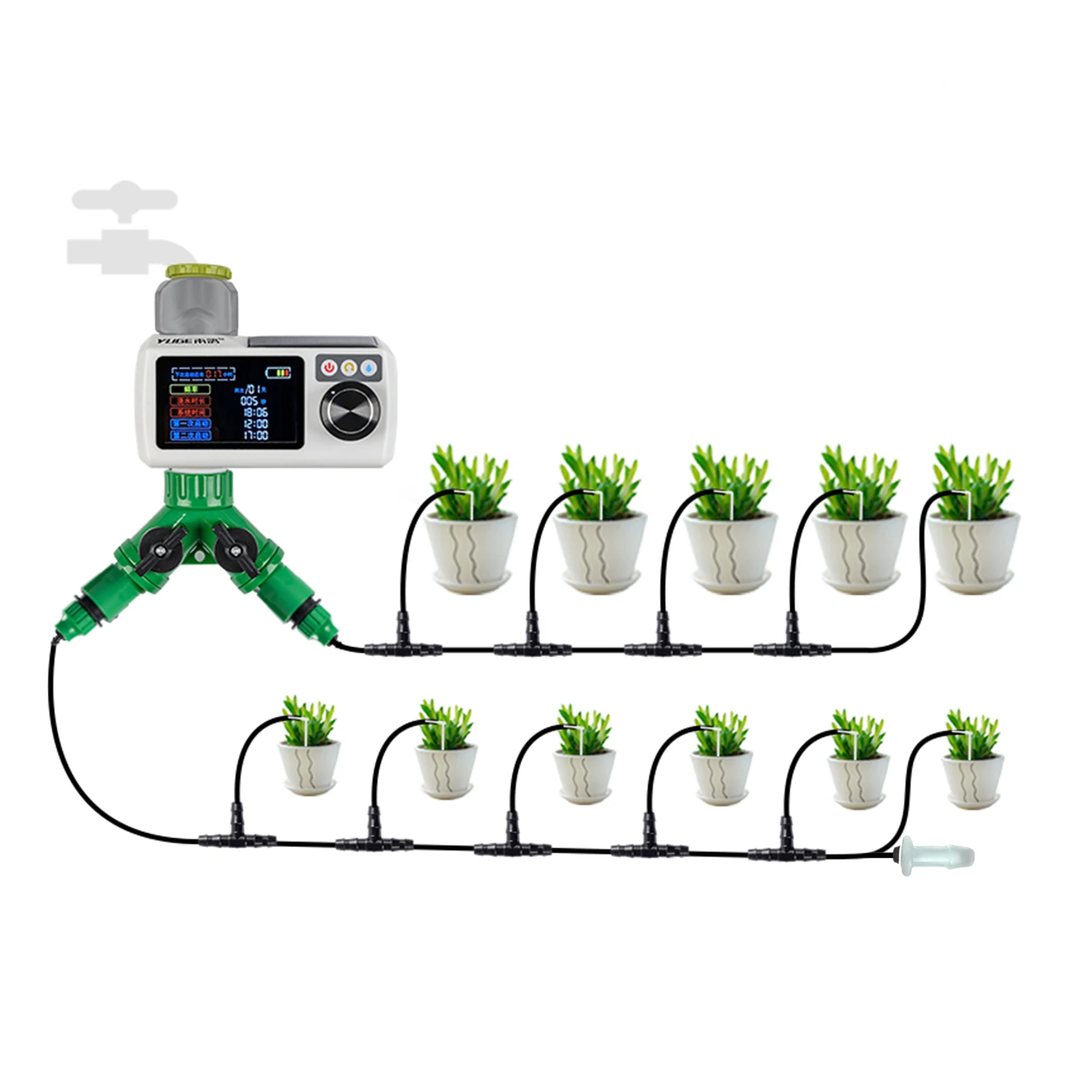 

Drips Irrigation Kit Watering Timer Plant Self-Watering System Distribution Tubing Hose For Pot Plants Patio Lawn Flower Beds