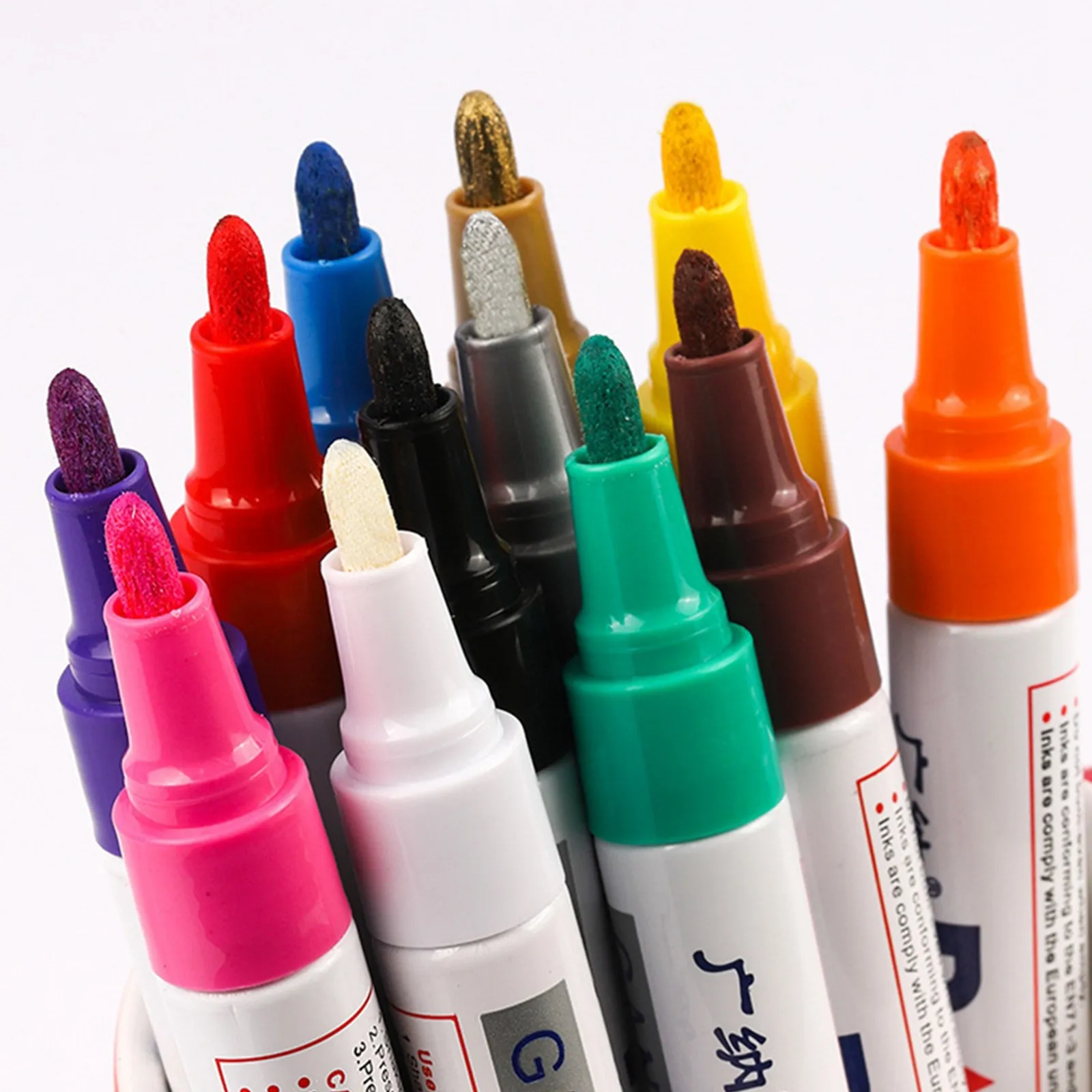

Paint Colors Marker Pen Fine Paint Oil Based Art Pen Metal Glass Waterproof 15ml for School Office Stationery School Supplies