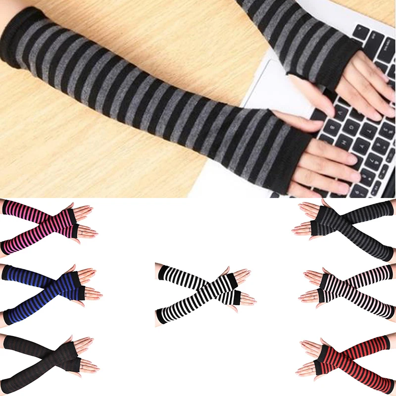 

Winter Autumn Wrist Arm Hand Arm Warmers Knitted Sleeve Warm Fingerless Mitten Gloves