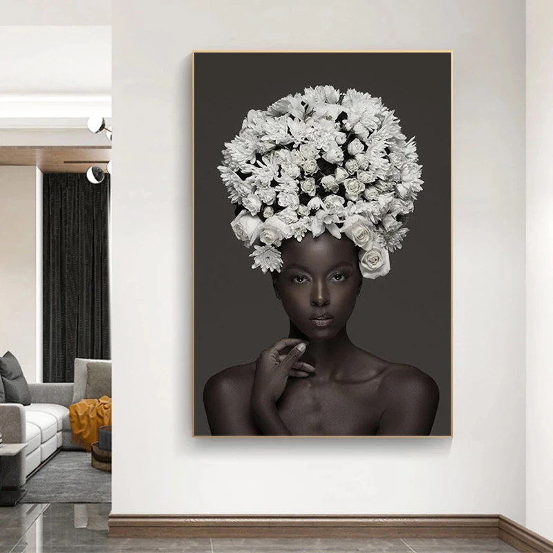 Nordic искусство в африканском стиле Картина на холсте женщина женские Плакаты