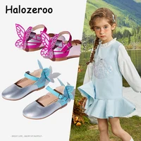 Демисезонные детские туфли принцессы, брендовые классические туфли для маленьких девочек, детские туфли-бабочки без застежек, серебристые ...