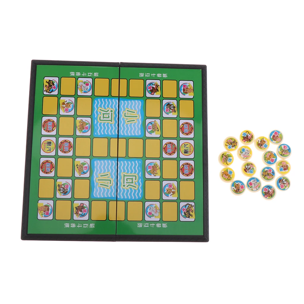 

Small Chinese Jungle Animal Chess Foldable Chessboard Kid Entertainment Family Party Board Game