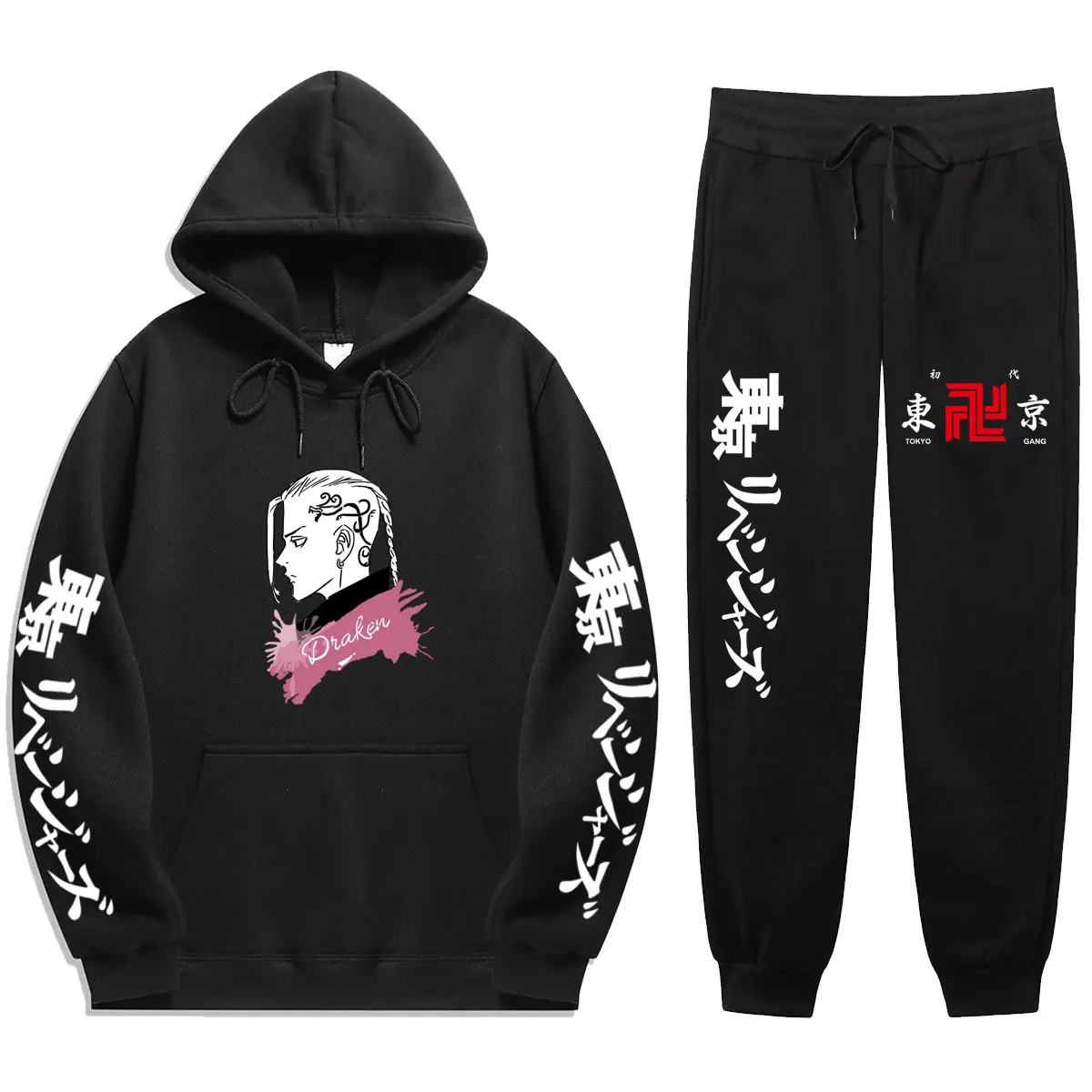 

Casual Anime Tokyo Revengers Autumn Winter 2 Pieces Sets Products Man Hoodie +Sweatpants Soft Street Daily Suit Set