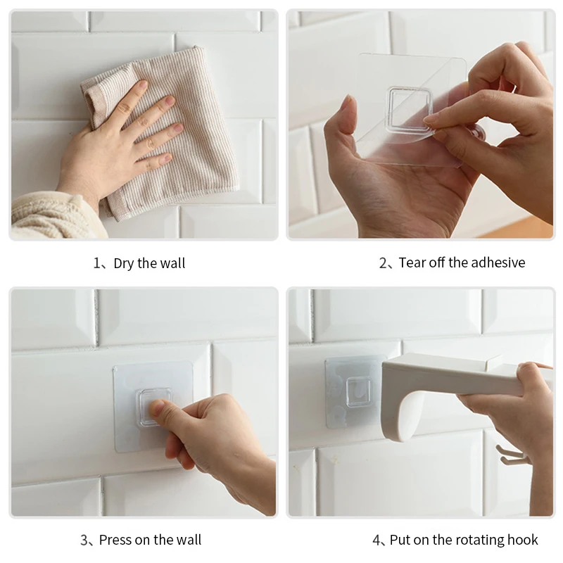 

360 Degrees Rotating Hook Kitchen Accesorios Storage Bathroom Organizar Storage Rack Rotated Holder Wall Mounted Hanging Hooks