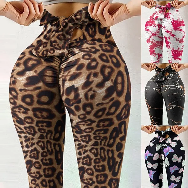 Женские легинсы с высокой талией, эластичные леопардовые штаны-карандаш с принтом, облегающие брюки-карандаш