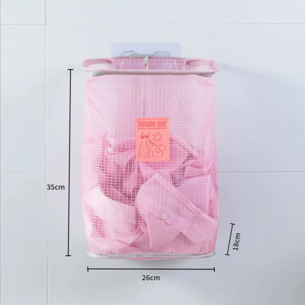 

Складная Настенная Корзина Для Белья, Органайзер Для Дома, Сетчатая Сумка Для Хранения Грязной Одежды И Банных Принадлежностей