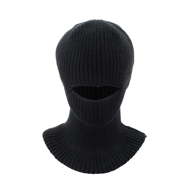 Уличная Балаклава 2019 зимние вязаные шапки с дырками маска для лица зимняя шапка