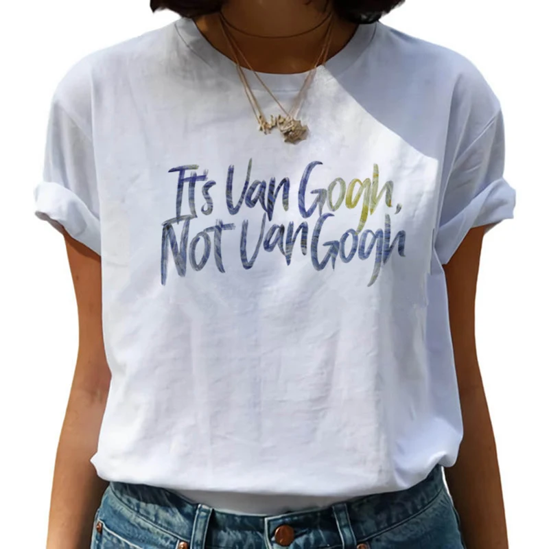 Van Gogh Рисование маслом Harajuku футболки женские Van Goghing Van Gone Забавные футболки 90s футболка с изображением модные футболки женские - Цвет: 8483