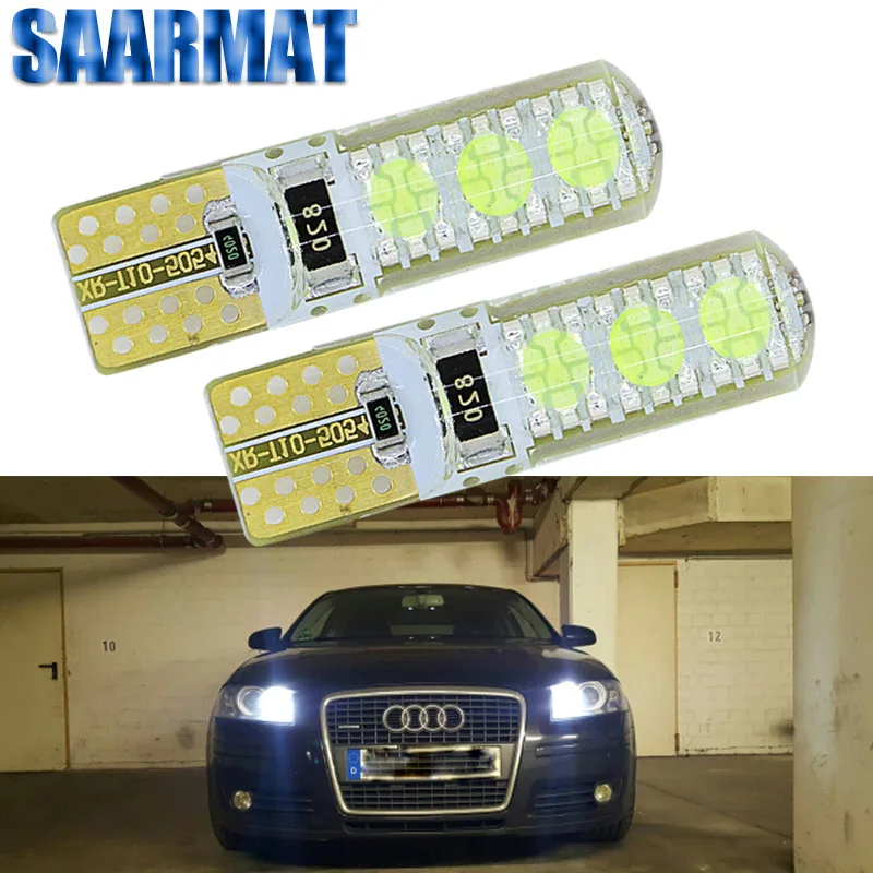 2 T10 W5W Canbus светодиодные лампочки для Audi A4 A6 Q5 Q7 все модели передние фары красный