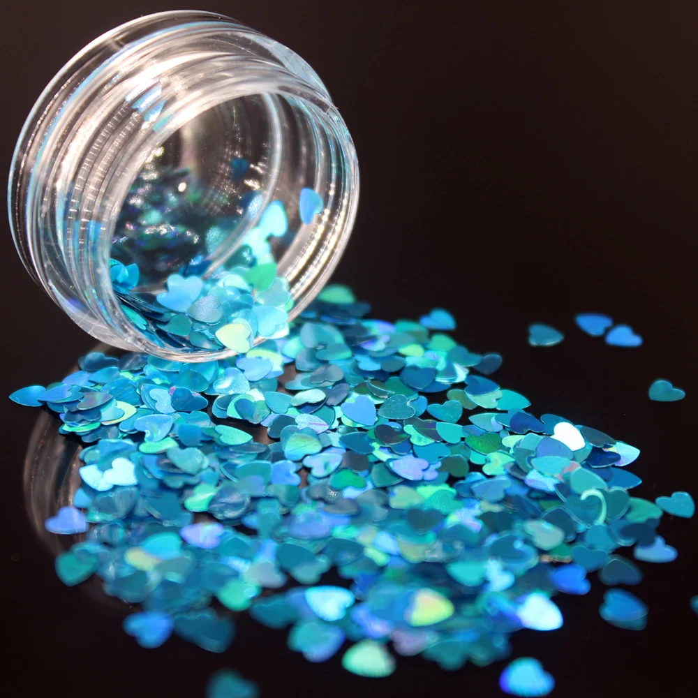 1 коробка глубокий розовый цвет блестки в форме сердца Модный лак для ногтей 12