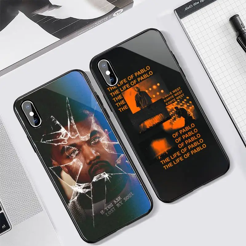 

American rap singer Kanye West Phone Case Tempered glass For iphone 6 7 8 plus X XS XR 11 12 13 PRO MAX mini