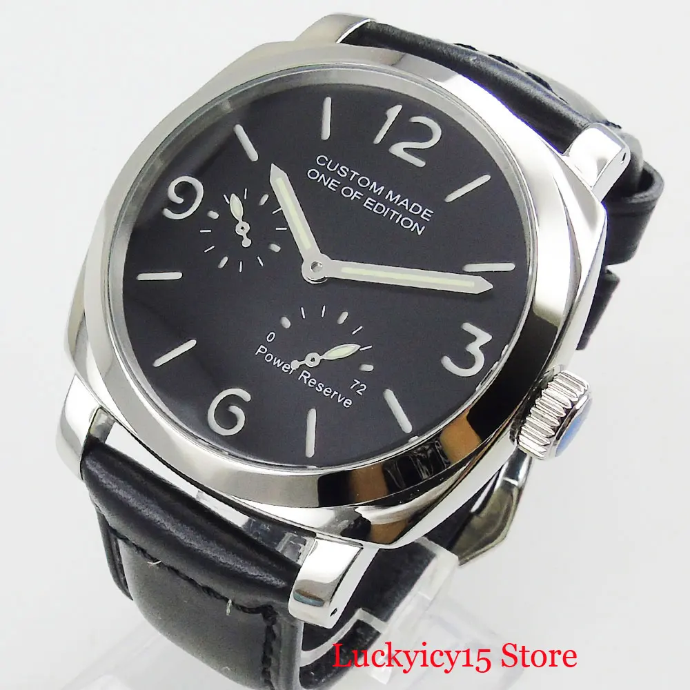 PARNIS автоматические механические мужские наручные часы ST2530 Move Мужские t индикатор запаса мощности полированная квадратная коробка