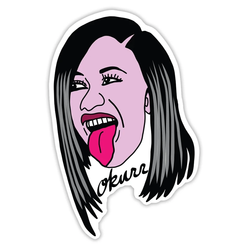 

S50856# 13CM/17CM Personality PVC Decal For MMM OKURR Waterproof Car Sticker on Motorcycle Laptop Decorative