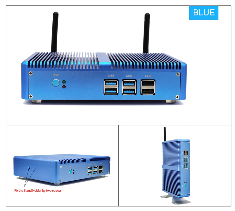 Eglobal дешевый безвентиляторный мини ПК Windows 10 Pro Intel i5 7200U i3 7167U i7 4500U DDR4/DDR3 Barebone