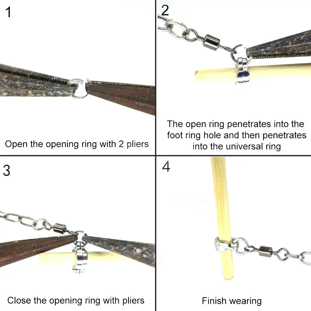 1 шт. Pet Parrot Leg Ring цепочка на лодыжку Птичье кольцо открытый Летающий тренировочный Стенд аксессуары для птиц