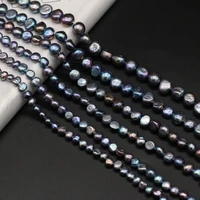 natural cross hole two faceted pearl black diy jewelry accessories manual semi finished jewelry production and wholesale
