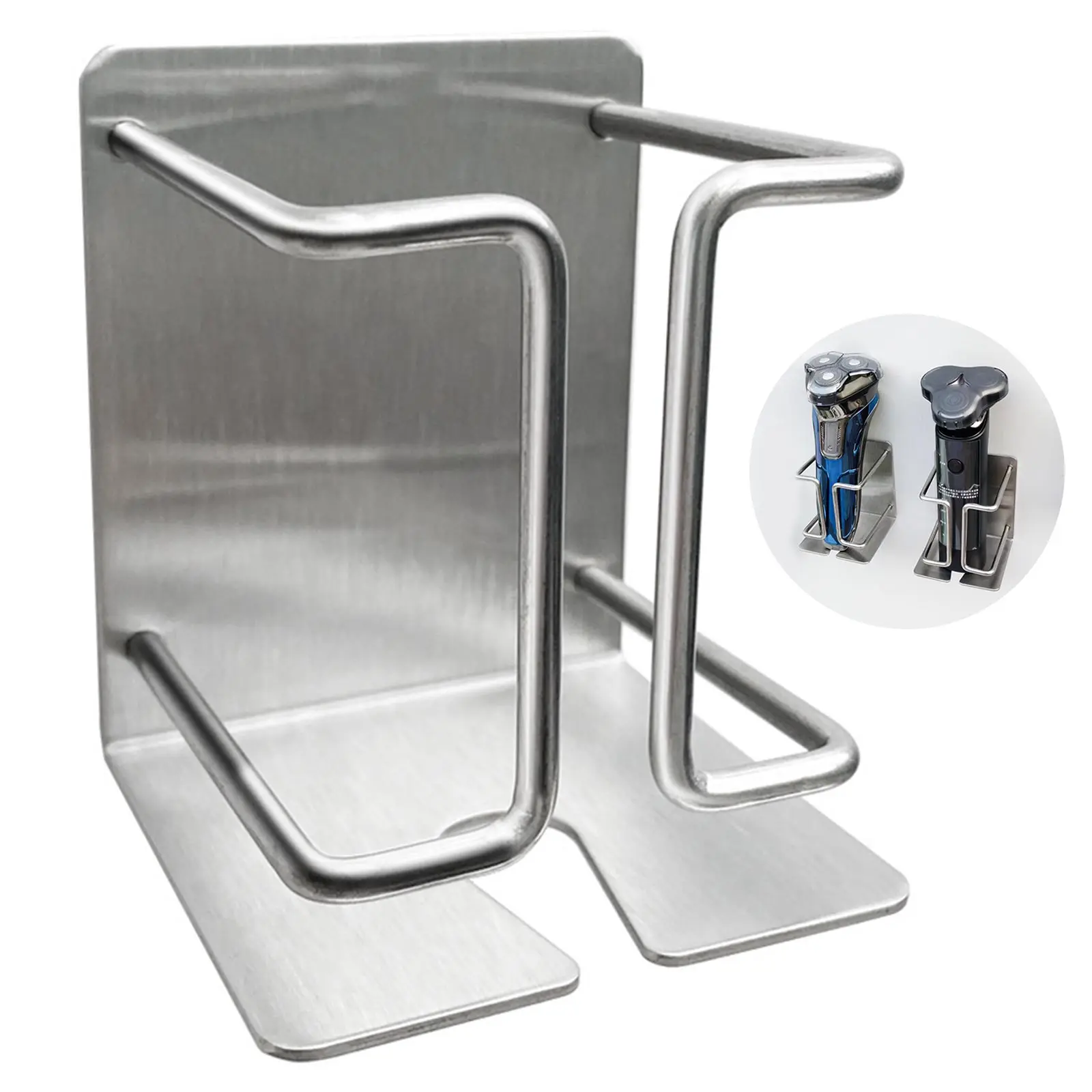 

1PC Stainless Steel Razor Holder Shaving Razor Storage Rack Wall Men Shaving Shaver Shelf Storage Hook Punch-free Razor Rack