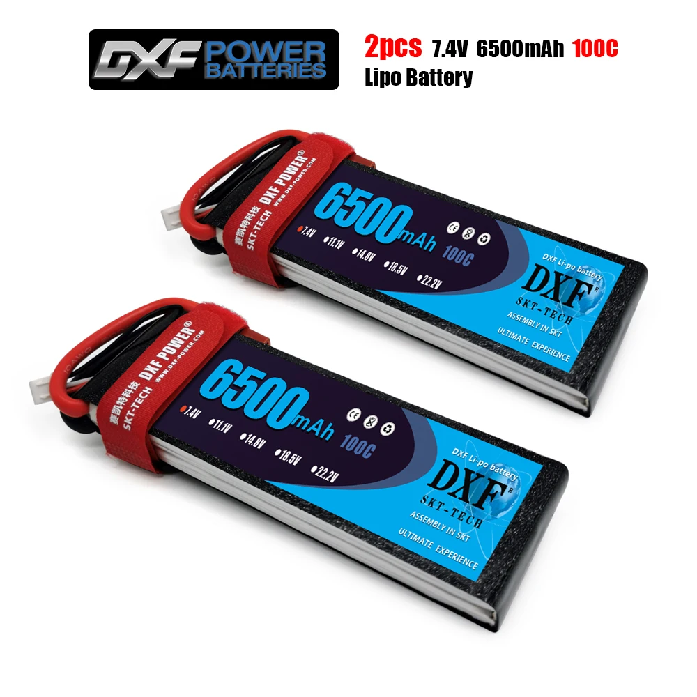 

DXF 2S 7.4V 6500mah 100C-200C Lipo Battery 2S XT60 T Deans XT90 EC5 For FPV Drone Airplane Car Racing Truck Boat RC Parts