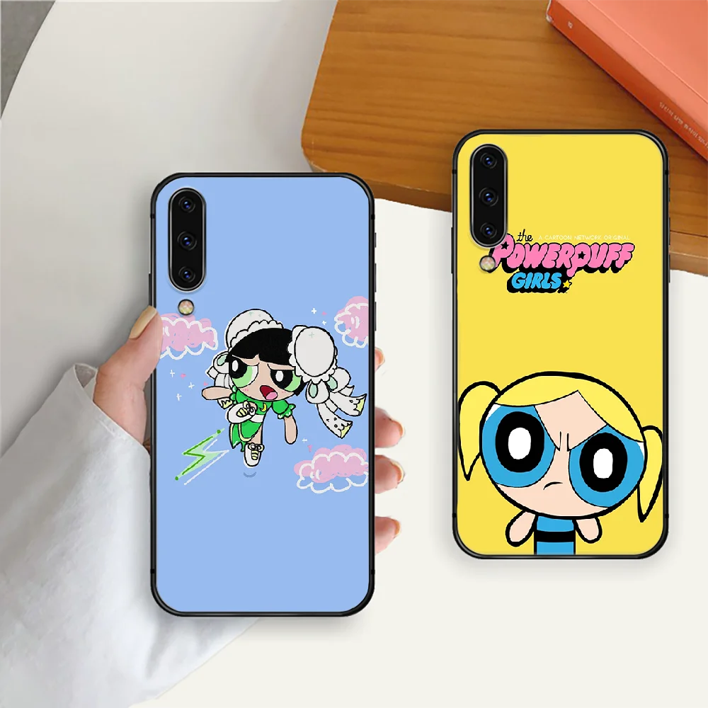 

The Powerpuff Cartoon Girl Phone Case Cover For Samsung Galaxy A 3 5 7 10 20 20E 21S 30 30S 40 50 51 70 71 S Black Tpu Shell