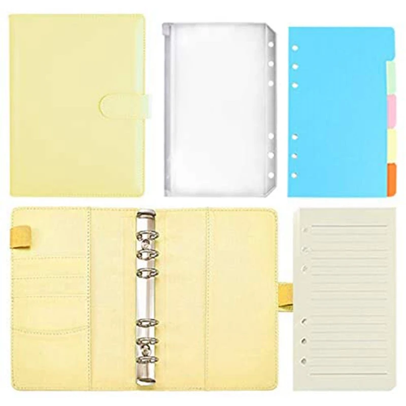 

PPYY-47 Pcs of A6 PU Leather блокнот связывающий набор, из цветной бумаги для страниц, связывающее устройство с магнитной застежкой, для внутренней бума...