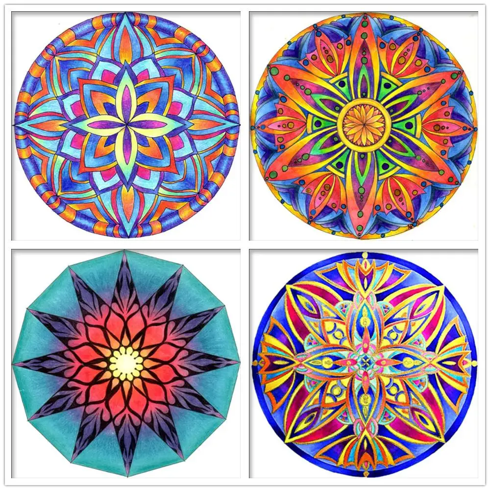 Полноформатная круглая алмазная живопись Мандала 5D вышивка мозаика пейзаж Набор