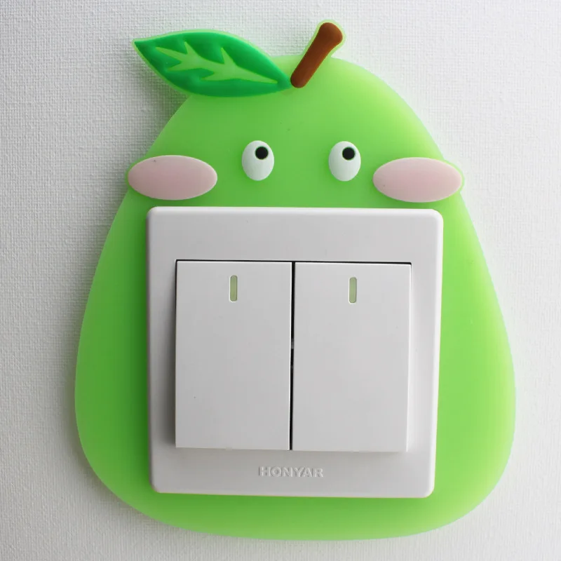 Милый мультфильм 3D наклейки на стену силиконовые переключатель розетка детский