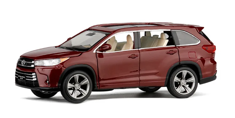 Изысканный 1:32 Toyota Highlander SUV модель из сплава, имитация литья под давлением звук и светильник, игрушка для мальчика в подарок