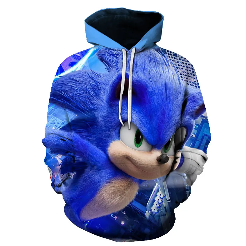 Хит продаж! толстовка с капюшоном Sonic the hedgehof для мужчин белая аниме Harajuku 3D модный