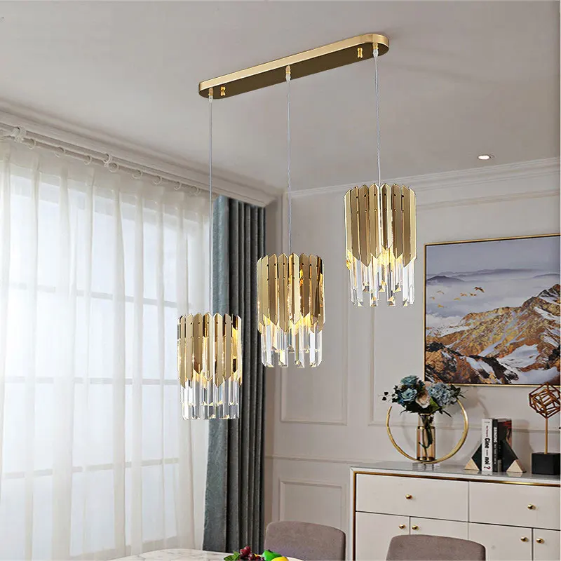 

Modern and Simple Three-head Crystal Chandelier Bedroom Bedside Dining Bar Single-head Chandelier Chandelier Lighting Modern