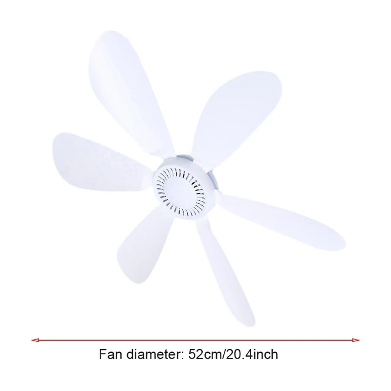 

AC 220V 20W 6 Leaves One Speed 20.4in Ceiling Fan mini Fan Dormitory Hanging fan with 1.8m Power Cable On Off Switch