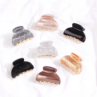 1pc women hair clips claw korean acetate clamps small square round headwear leopard accessories shine girls ponytail headdress