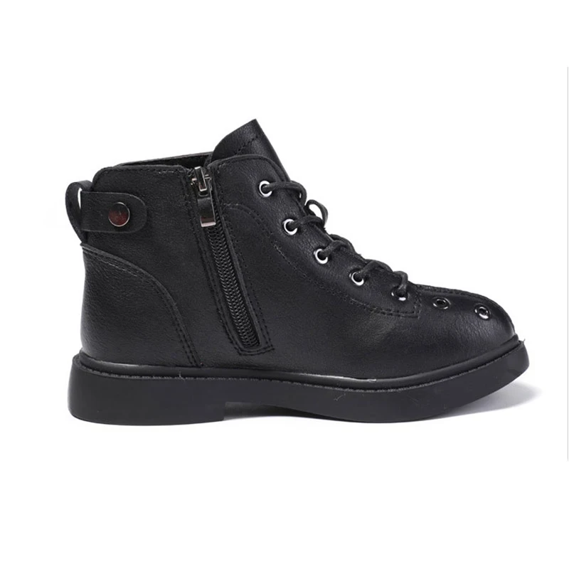 

CUZULLAA Breathable Kids Round Toe Lace-Up Ankle Boots For Autumn Girls Shoes Non-slip Children Fashion Boots Size 27-37