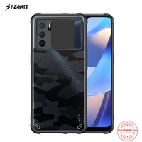 rzants for oppo a16 case hard camouflage lens lens protect slim crystal clear cover