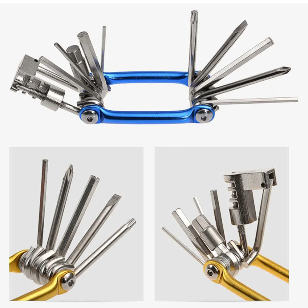 

13 in 1 Portable Bicycle Wrench Repair Tool Combination Practical Bicycle Tool Kit Supplies Multi-Function Bicycle Repair Tool