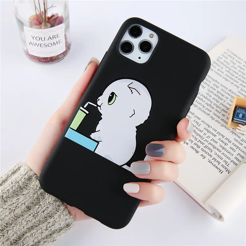 AC8943 Moskado желтый жираф Кот Чехол для телефона для iPhone 11 X XS Max XR Мягкий силиконовый чехол для iPhone 7 8 6 6s Plus Симпатичные чехлы с героями мультфильмов - Цвет: AC8943