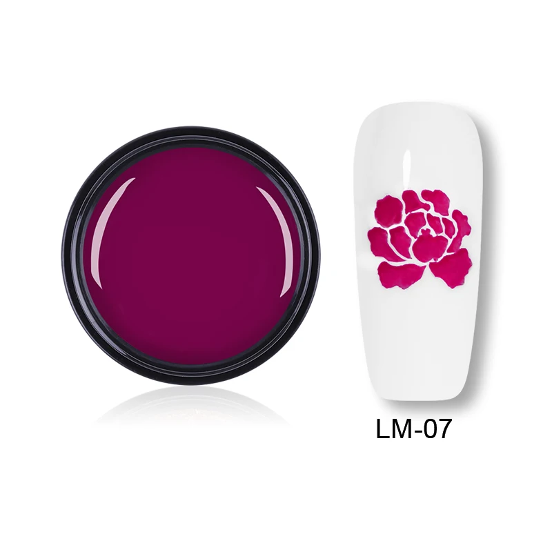 LM-07 LEMOOC, 5 мл, гель для стемпинга для ногтей, 14 цветов, гель для рисования, лак для ногтей, впитывающий УФ-гель для ногтей, цветная пластина для штампов - Цвет: LM-07
