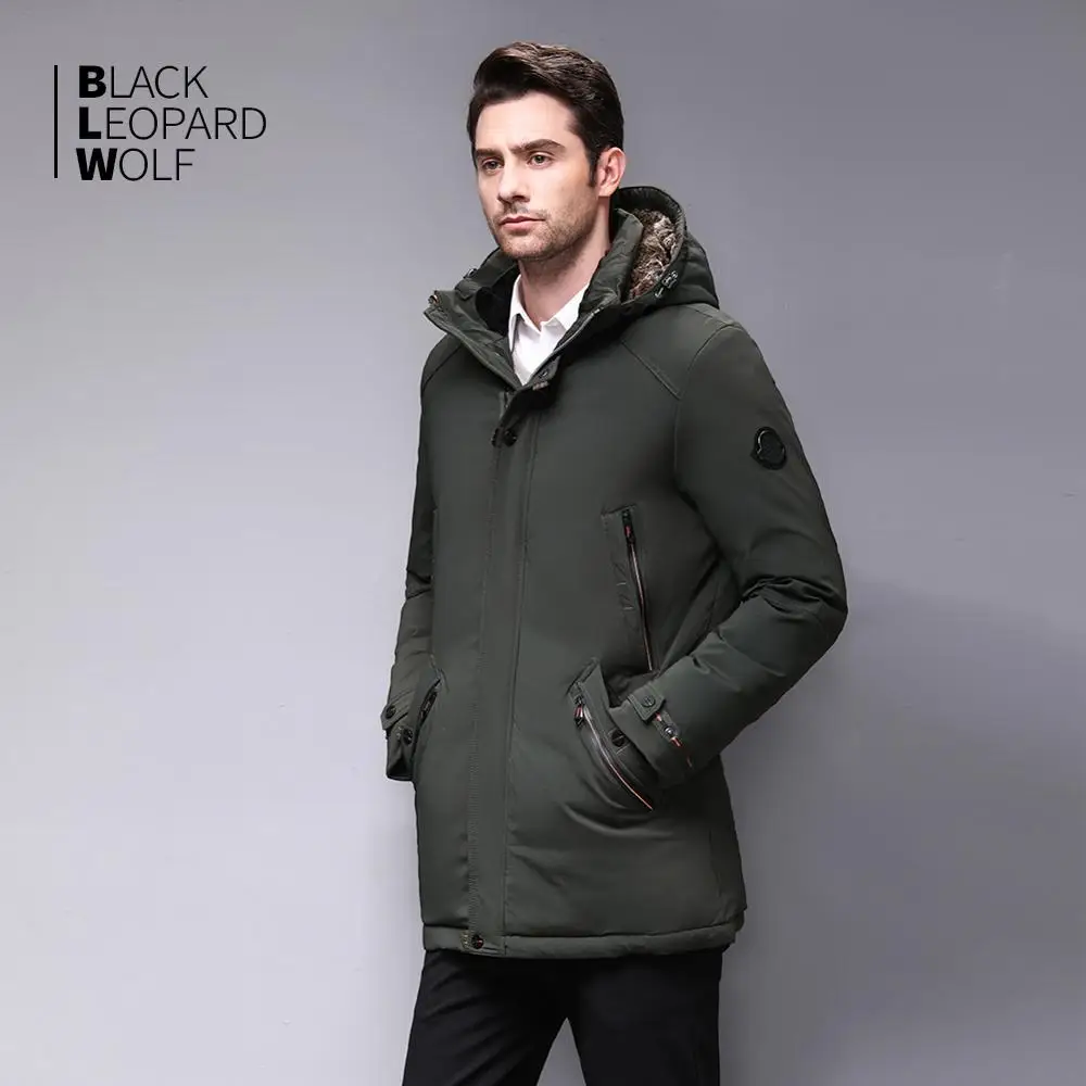 Blackleopardwolf 2019 Мужская одежда зимний пуховик со съемным мехом куртка мужская зимняя