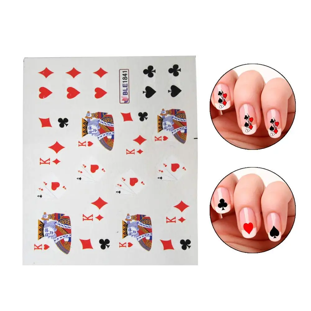 1 лист наклеек для ногтей модный покер Мультфильм Животные Сделай Сам дизайн