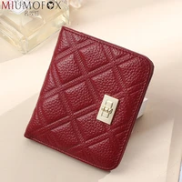 high quality first layer cowhide women wallets brand slim bank credit card holder for female genuine leather simple short purse