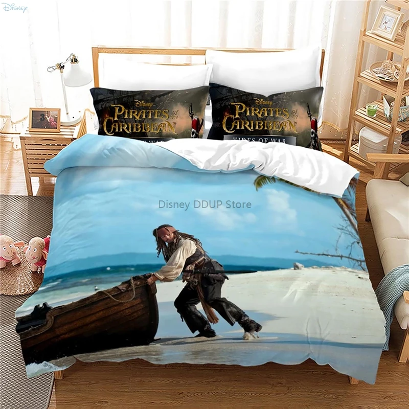 

Pirates of The Caribbean 3d Bedding Sets Printed Duvet Cover Pillowcases Jack Sparrow Character Comforter Cover Queen King Size