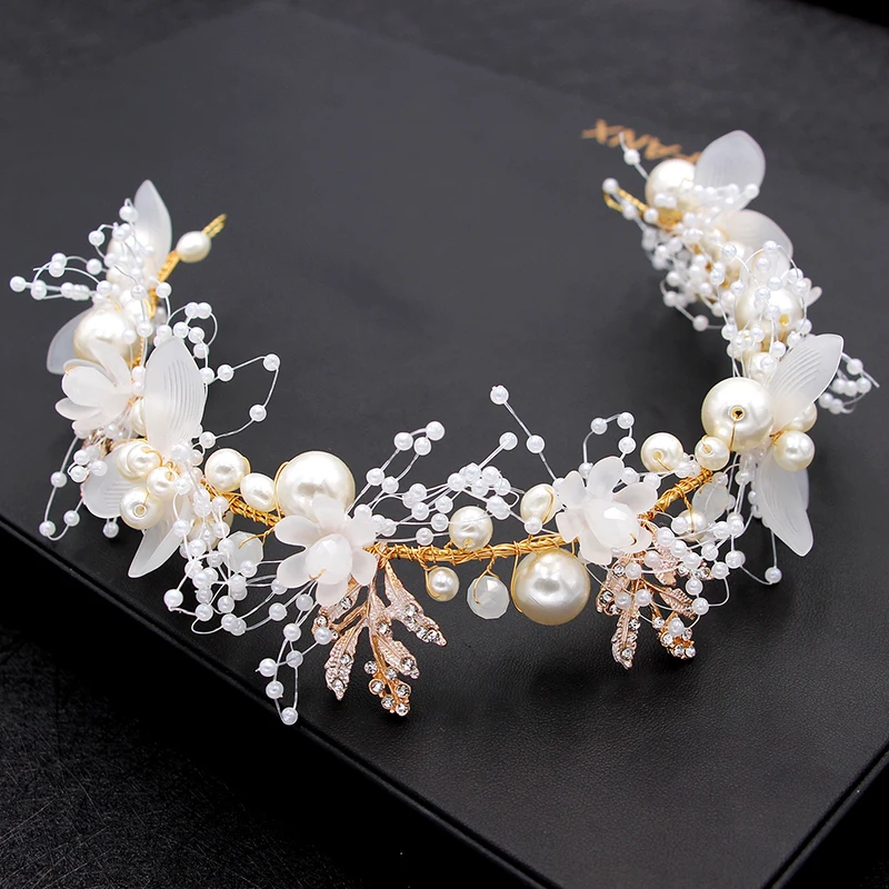 

Leaf Headband Baroque Bridal Hairbands Crown Headpiece Headdress Wedding Hair Accessories Bride Tiara Jewelry