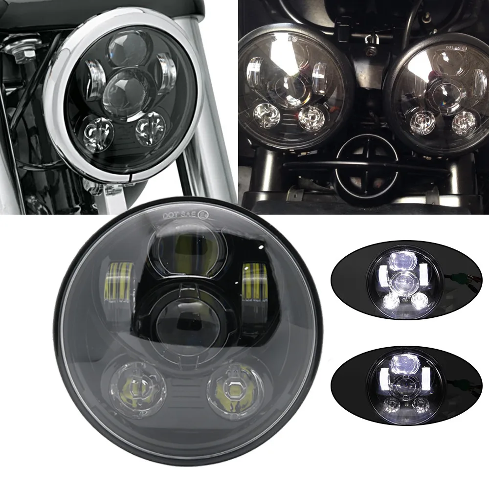 5 3/" светодиодные фары мотоцикла для светодиодных фар DRL angel eye led 5,75" для sportster 883